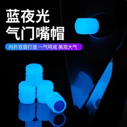 Universal Luminous Valve Caps Fluorescent Green Blue Night Glowing Car Motorcycle Bicycle Wheel Styling Tyre Hub Luminous Decor