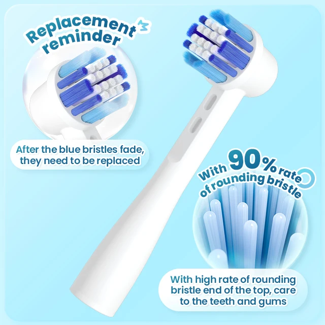 Adult Sonic Dupont Bristles Precise Clean Rotating Brush Head Replacement Toothbrush Head
