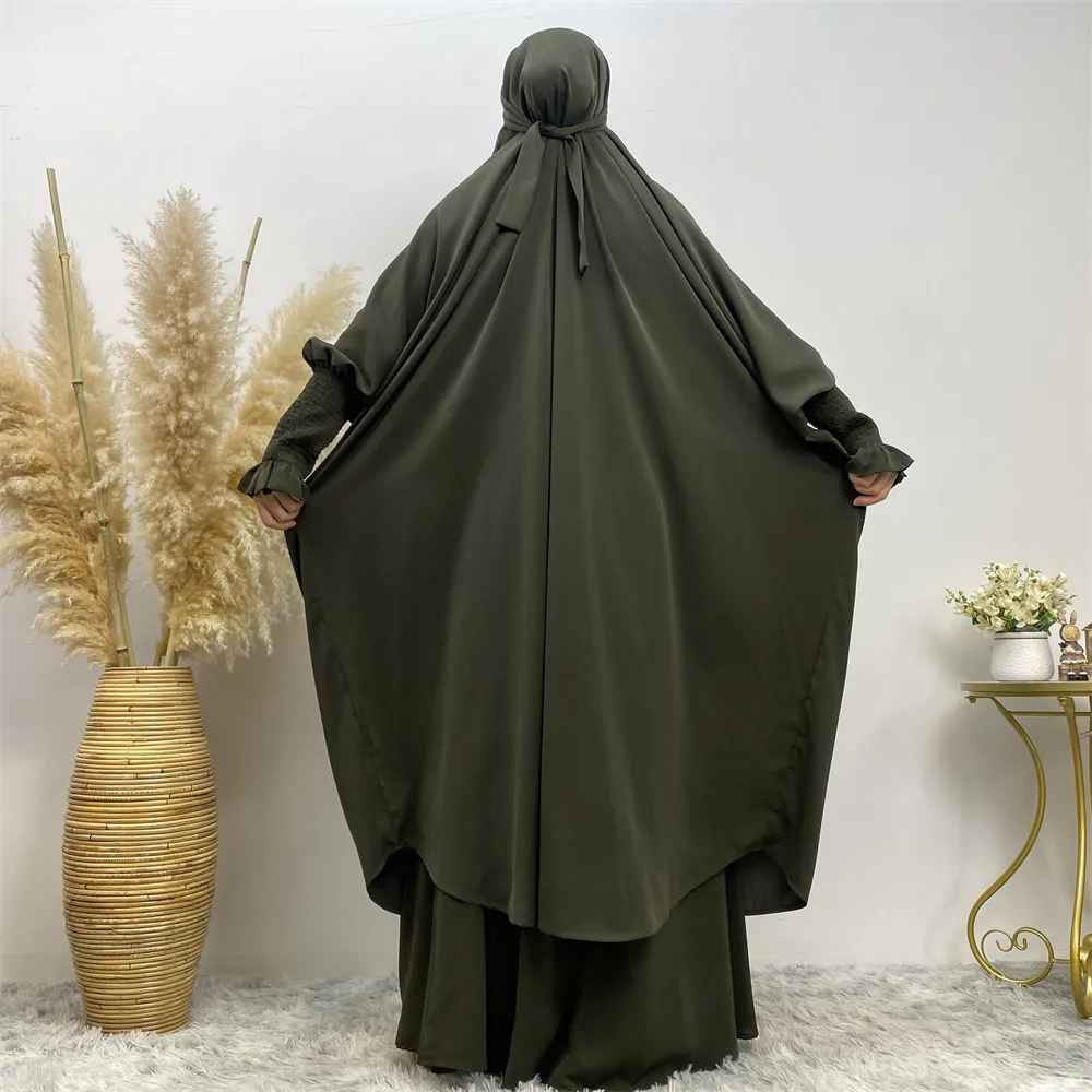 6608 # Eid скромный хиджаб хиджаба комплект с юбкой Рамадан мусульманская одежда для женщин