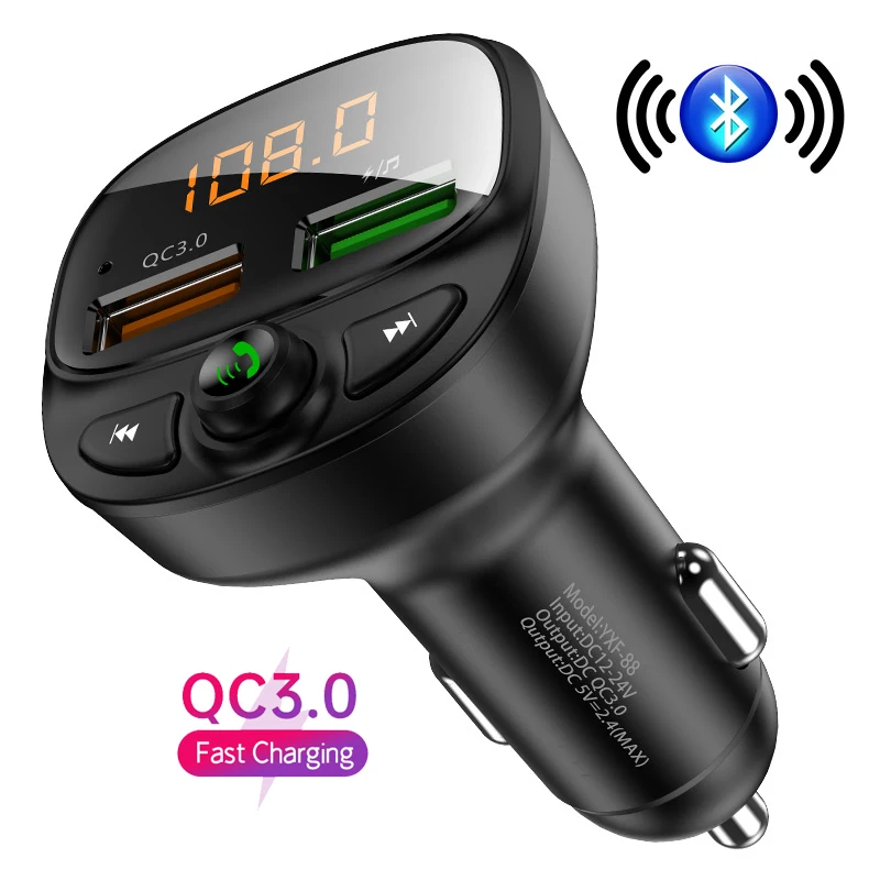 1 Sample OK Top Seller QC 3.0 Fast Charging Dual USB Car Mobile Phone Charger Fm Transmitter Car MP3 Player
