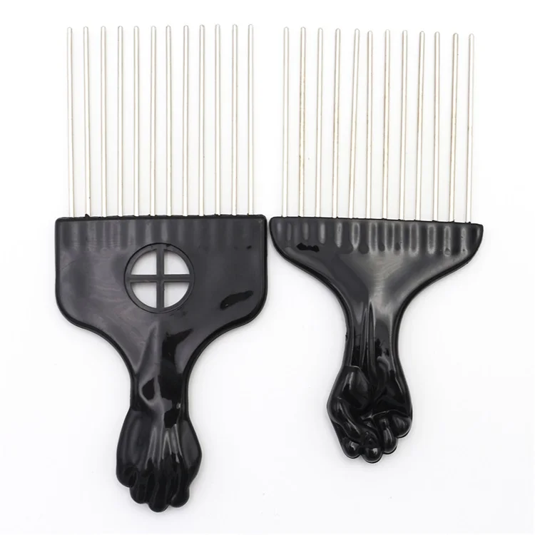 Professional Salon Hairdressing Tools Insert Wave Hair Pick Afro Comb For Stainless Steel Pins Hair Pick Comb