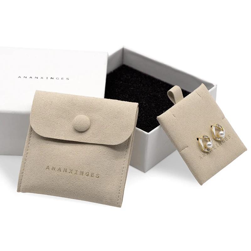 PandaSew Luxury Jewelry Pouches with Custom Logo Suede Velvet Small Drawstring Bag