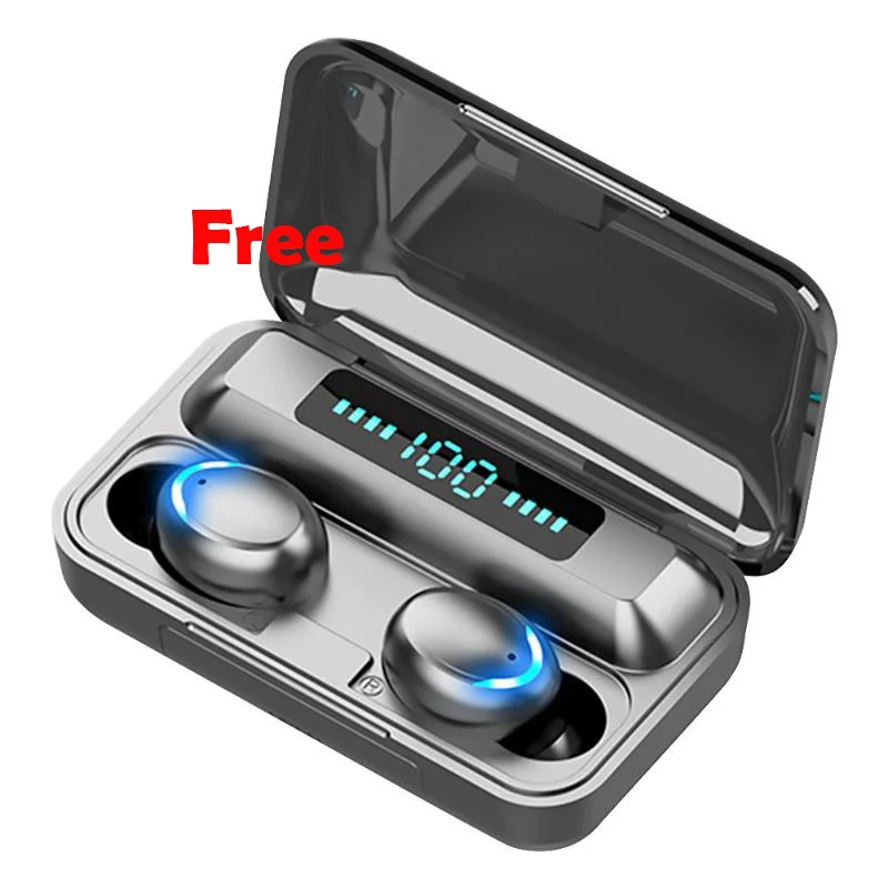Free F9 Earphone 9D Hifi Stereo LED Display Waterproof In Ear F9-5C Headphone BT 5.0 TWS F9-5 Wireless Earbuds