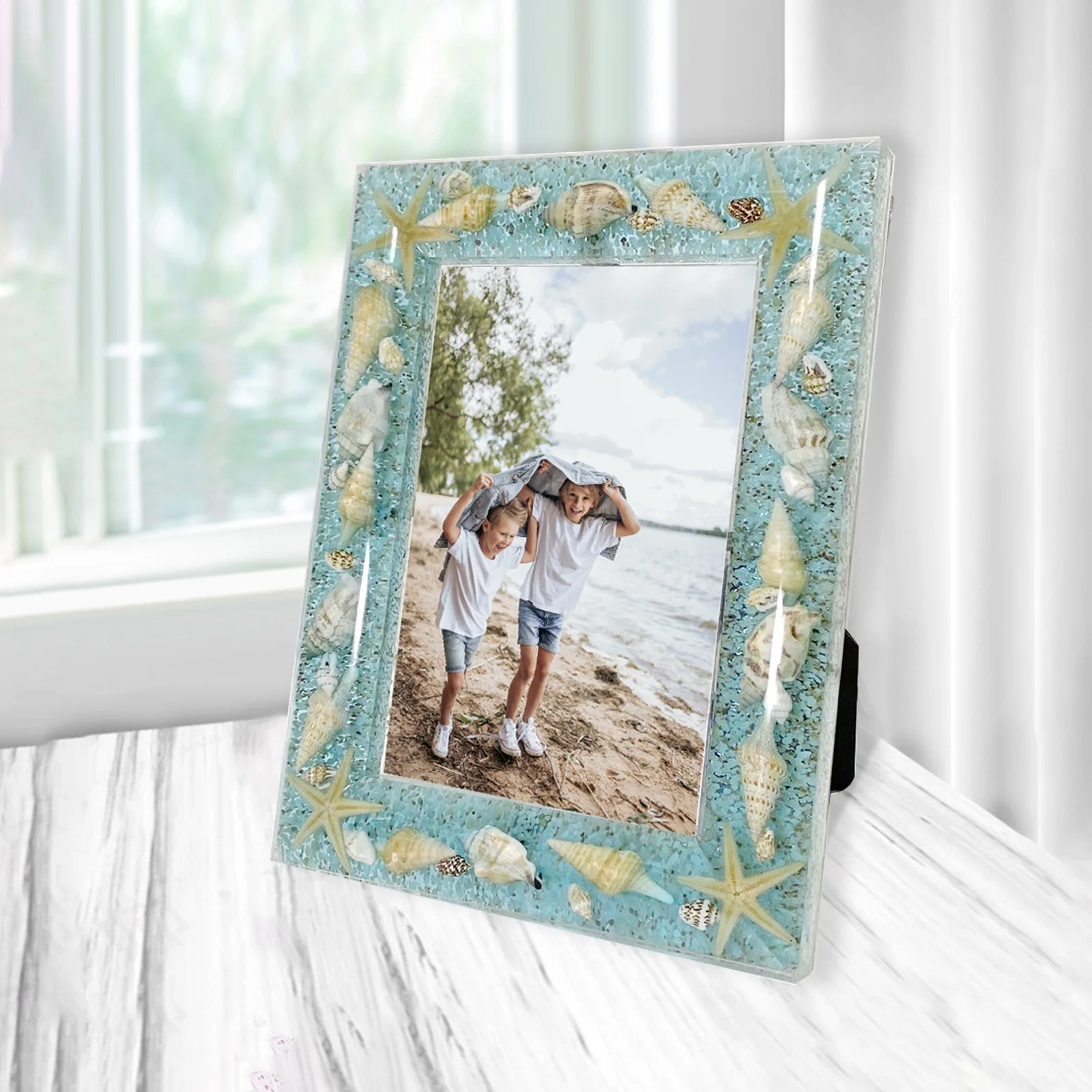 4x6 Acrylic Picture Frame Blue Ocean Breeze Seashells Office Home Decoration 6x4 4x6 Photo Frame