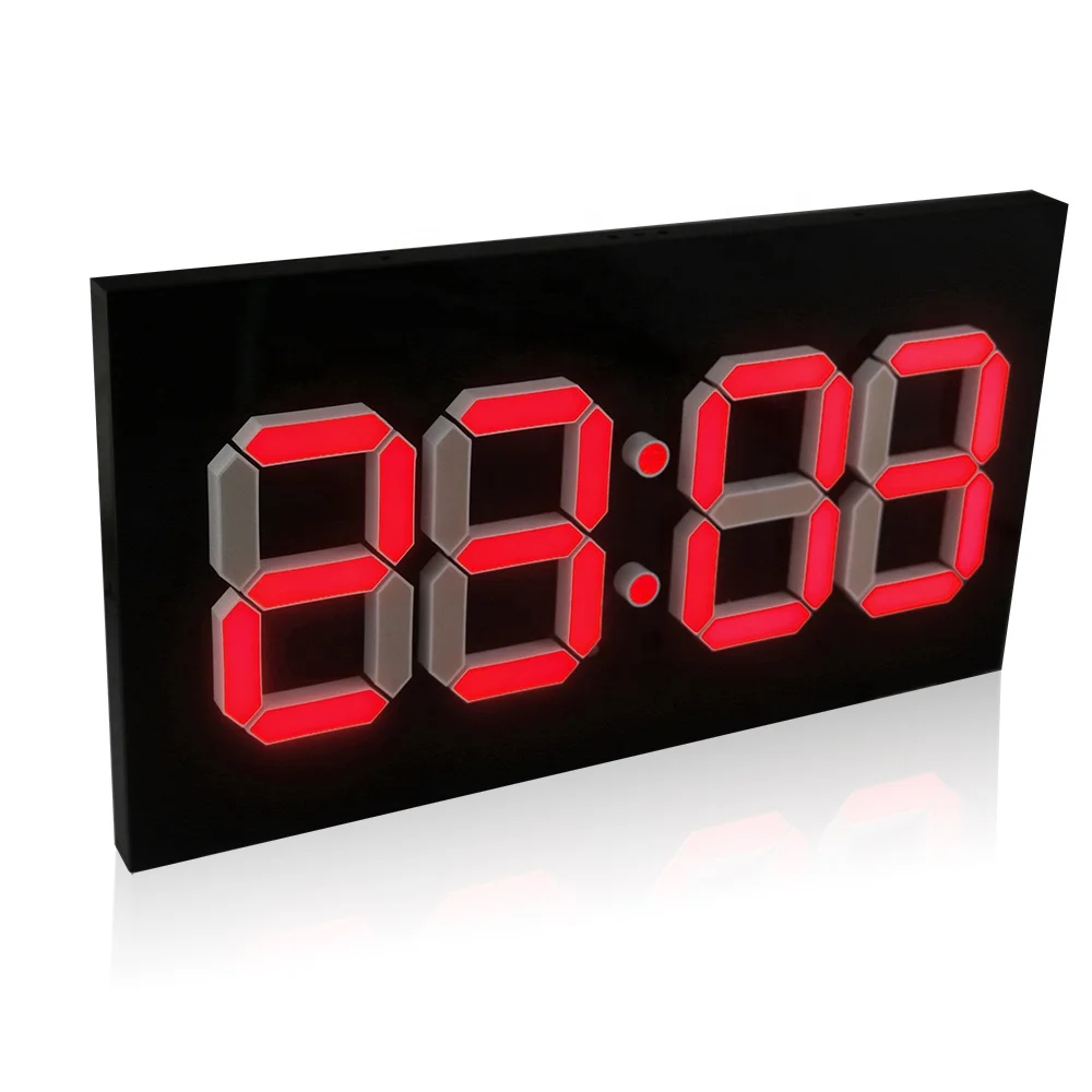Jhering Dimmable 3D LED Wall Clock Decorative 12 or 24-Hour Date Display with Memory 4 Digits 3D Wall Clock
