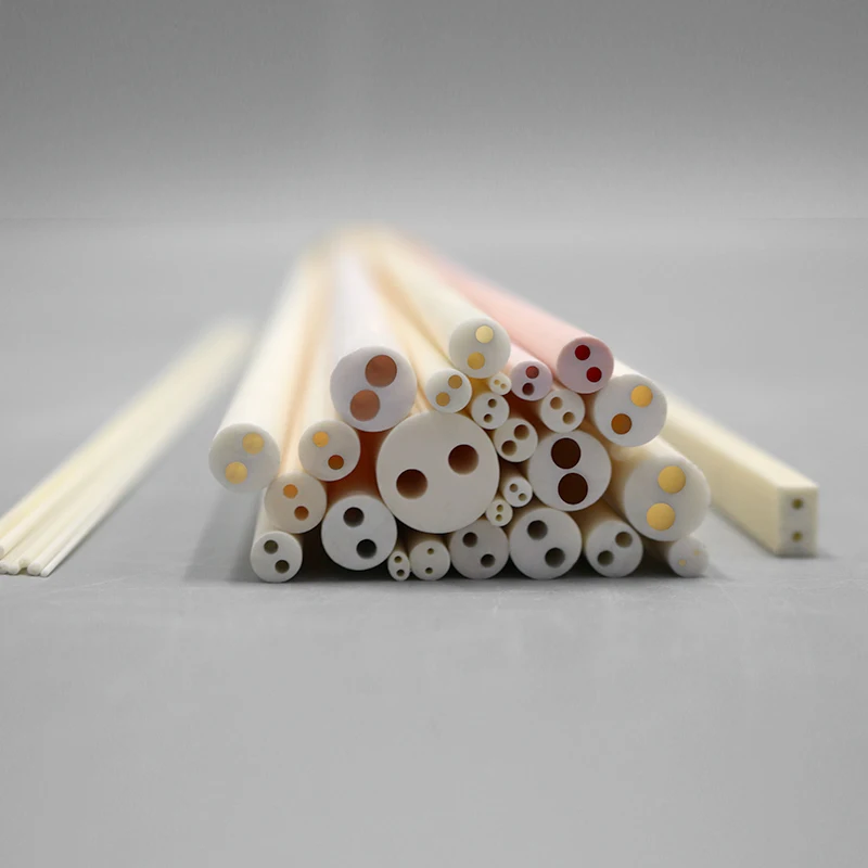 High-Purity Double-Hole Alumina Ceramic Tube Insulation Tube OD1-5.35mm 1 Meter Long