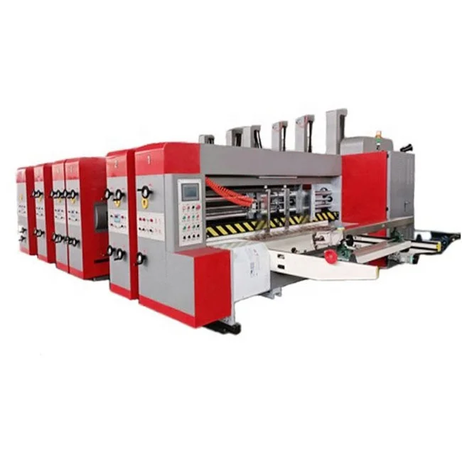 China paper machine manufacturer automatic multi-colors corrugated cardboard carton box slotting die cut flex printing machine