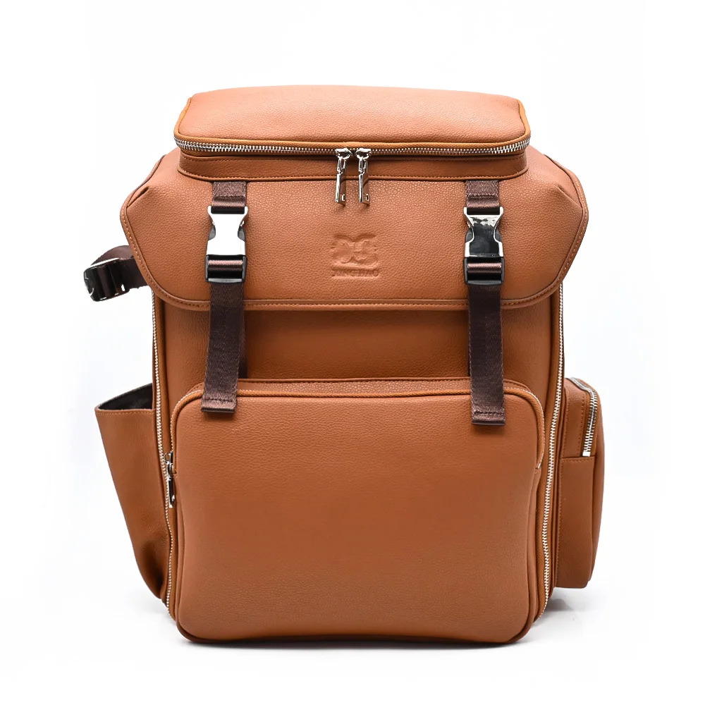 Custom Durable Microfiber Brown Leather  Travel Camera Bag Photography Backpack Bag for Women Men Photographer