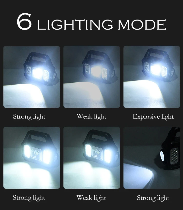 Solar Rechargeable LED Flashlight COB Zoomable Waterproof Tactical Torch Lamp Bulbs Can Charge Mobile Phone Camping Flashlight