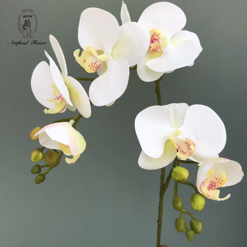 DKB Real Touching Artificial 3D Butterfly Orchid Wedding Decoration Artificial Single Stem Big Rose For Event Home Decor