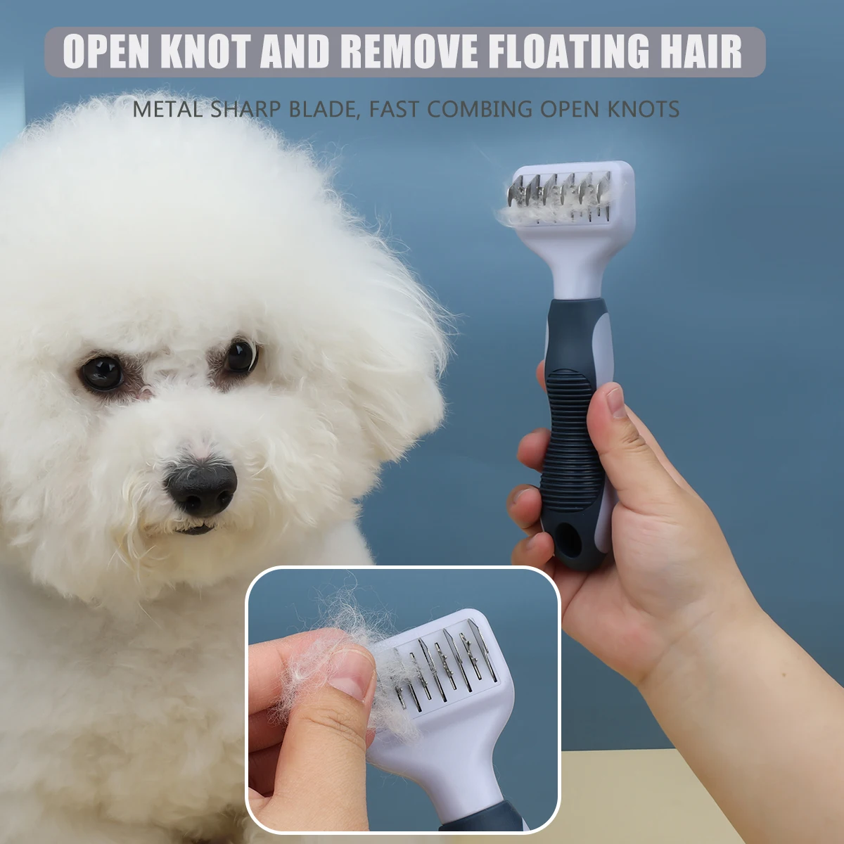 Factory Wholesale Custom Logo Cat Hair Remover Comb Dog Dematting Rake Comb Pet Grooming Comb