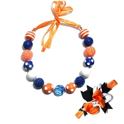 Halloween Kids necklace + headband Set Baby Girl bubble beads Necklace 2pcs Set