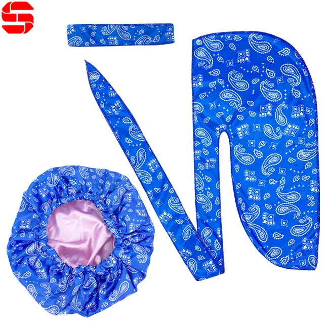 Custom Logo Luxury Sleeping Bonnets Silk Durag Headband Head Tie Bonnet Women Double Layer Hair Sleep Cap Designer Satin Bonnets
