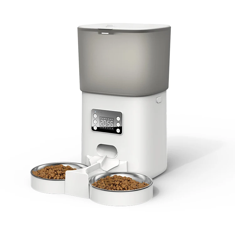 6L Auto Dog Double Bowl Phone Control Cat Automatic Feeder Smart Pet Bowl