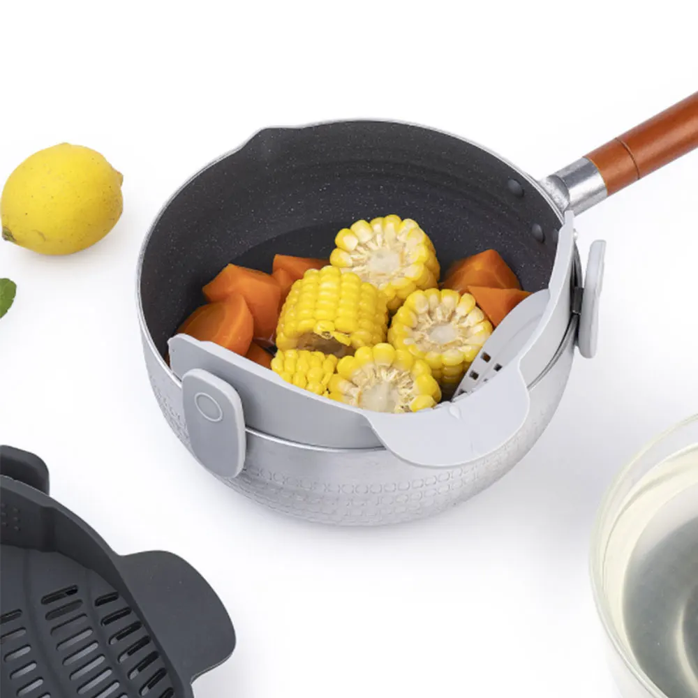Pot Bowl Food Grade Washing Colander Household Gadget Drainer Silicone Strainer