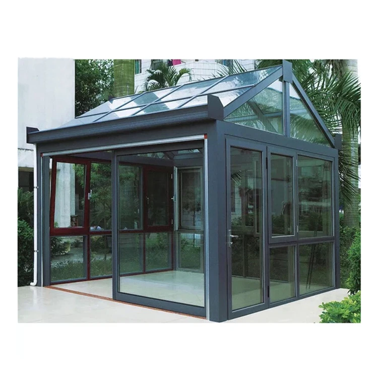 Conservatory Sun Room Glass House Free Standing Veranda Sunroom House 4 Season Aluminium Glass Sunrooms For Solarium
