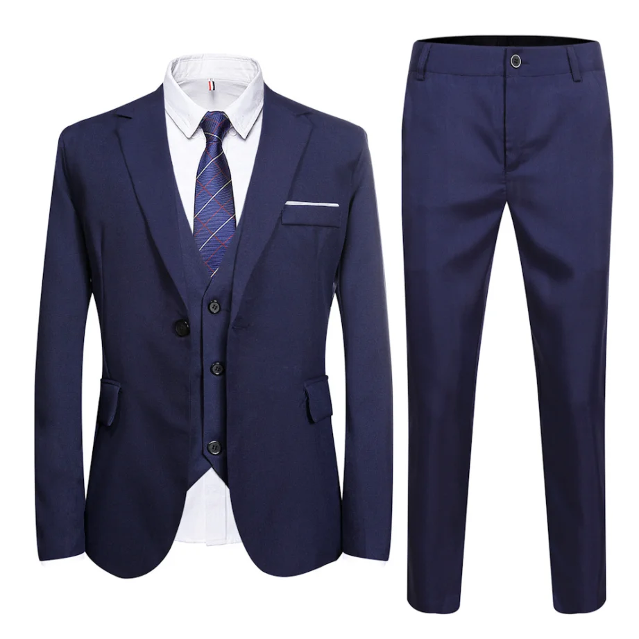 Мужской костюм, Блейзер, куртка, комплект из 3 предметов, пальто, брюки, мужской костюм