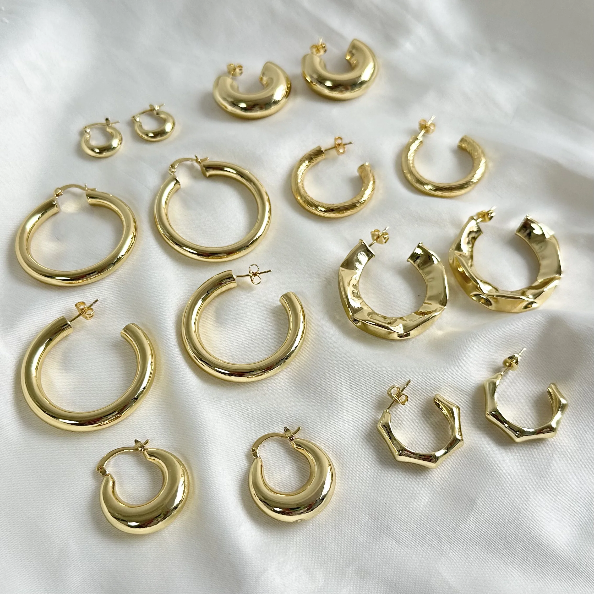 chunky earrings jewelry women trend 2023 Gold plated Stainless Steel Earring Elegant Chunky U Shape Oval Hoop Earrings