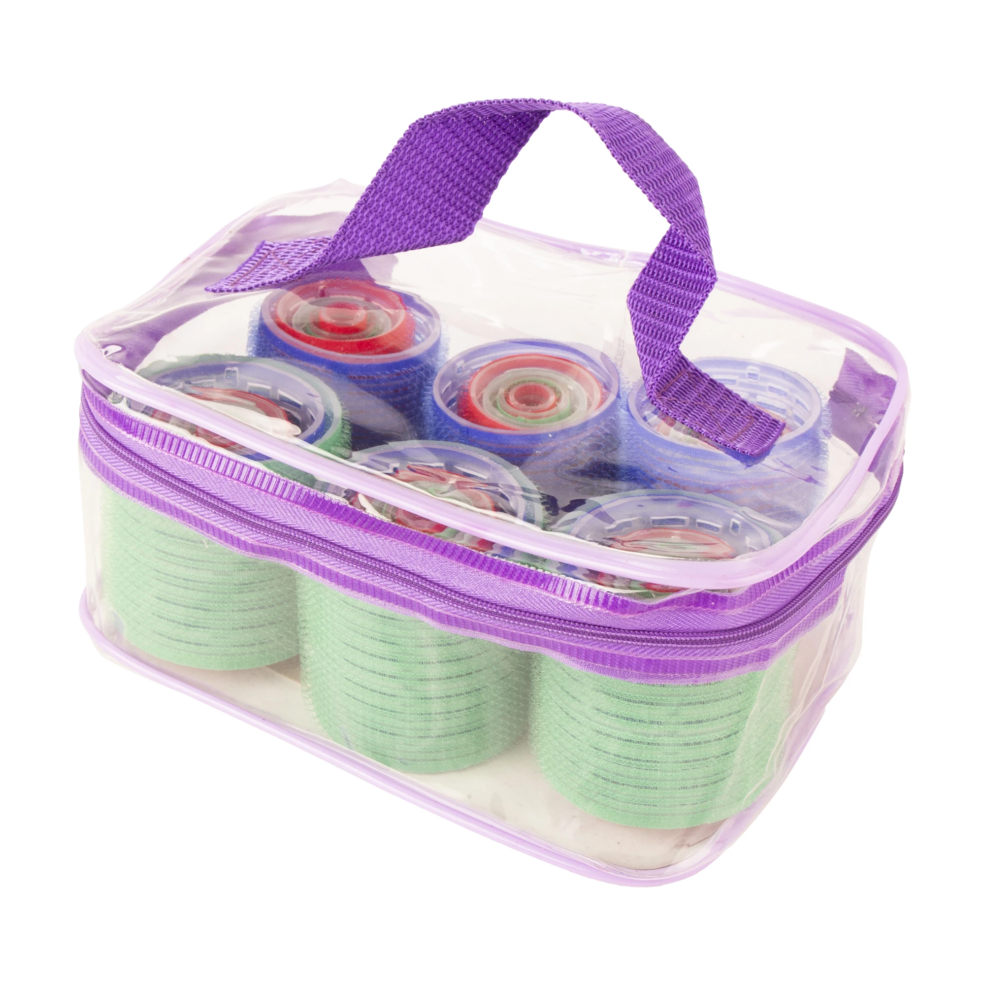 Heatless Curls Hair Roller 36 Count Assorted sizes & Colors,Green,Blue,Red,Light Blue-Overnight Curl Rollers with storage case