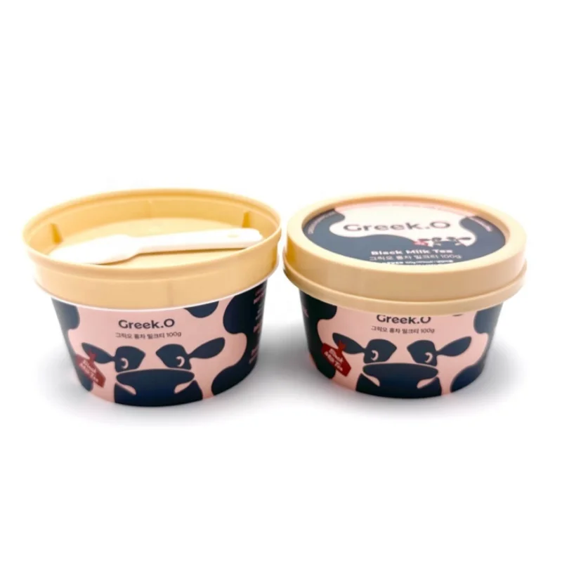 4 Oz Iml Cup With Lid With Spoon For Pp Plastic 125 Ml Ice Cream Dessert Cups With Lids And Spoons Custom Printed Logo Color