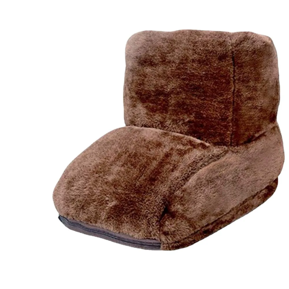 Winter USB Rechargeable Cushion Plush Feet Heater Therapy Wrap Warmer Feet Heating Shoes Plush Slipper