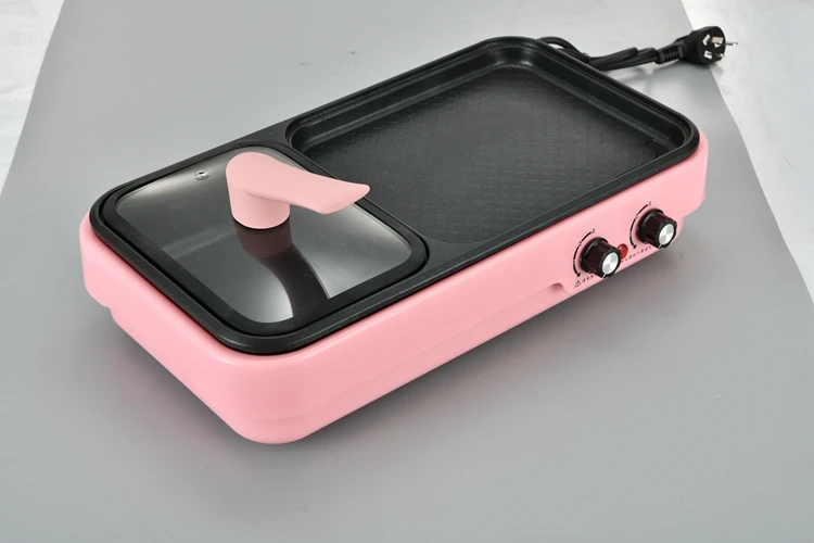 
Hot Sale Students Electric Korea Grill Pan With Hot Pot Nonstick Multifunctional Pan 