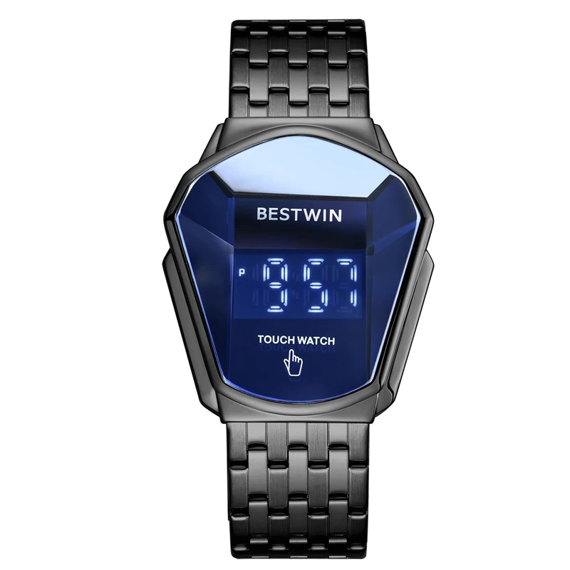 Bestwin 6616 Mens Locomotive Wrist Watches High Quality Touch Screen LED Digital Bracelet Watches Reloj Hombre Het ile peodve