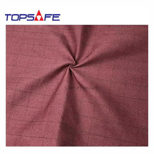 
270gsm Wovenscarlet red aramid fabric FR Polyester Flame resistent Aramid Anti-static Modacrylic Fabric fiber 