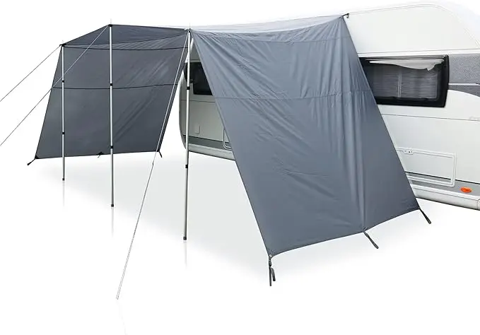 89008#Caravan Tarp Teramo UPF 50+ Sun Canopy with 5000mm Awning Side Walls & Standing Poles Motorhome RV Parts & Accessories
