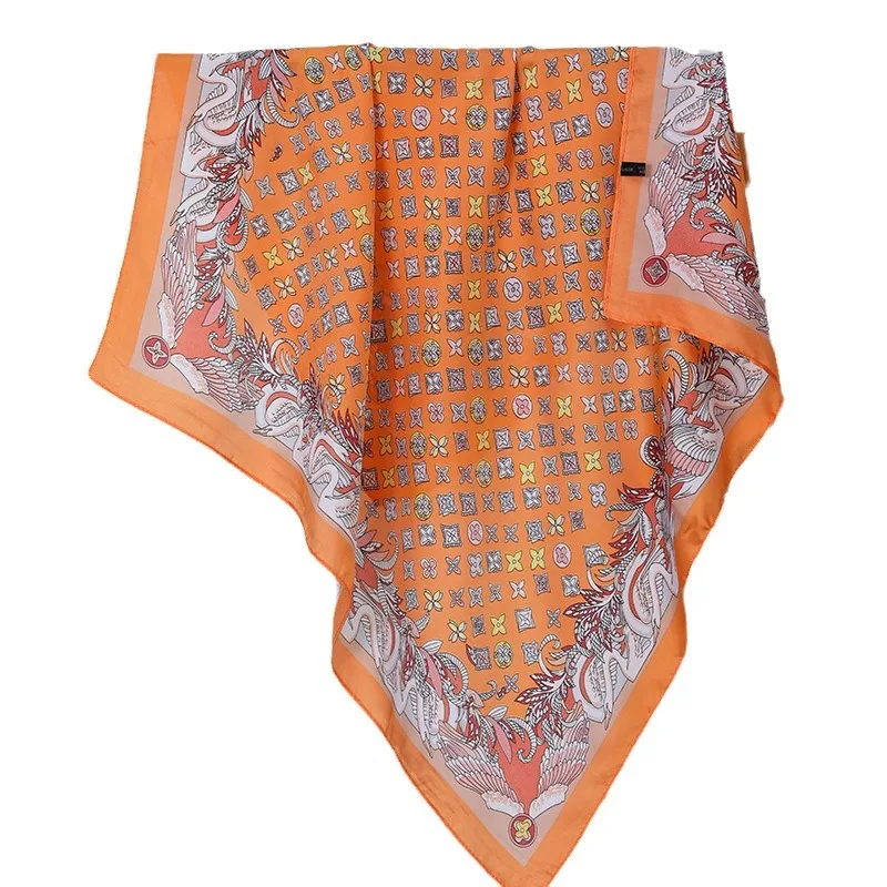 Женский шелковый шарф в стиле ретро