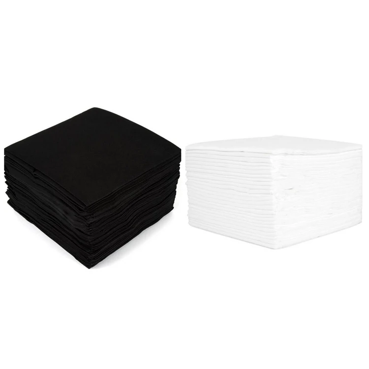 
50pcs/ pack customised high quality biodegradable non-woven disposable hair towels for beauty salon use 