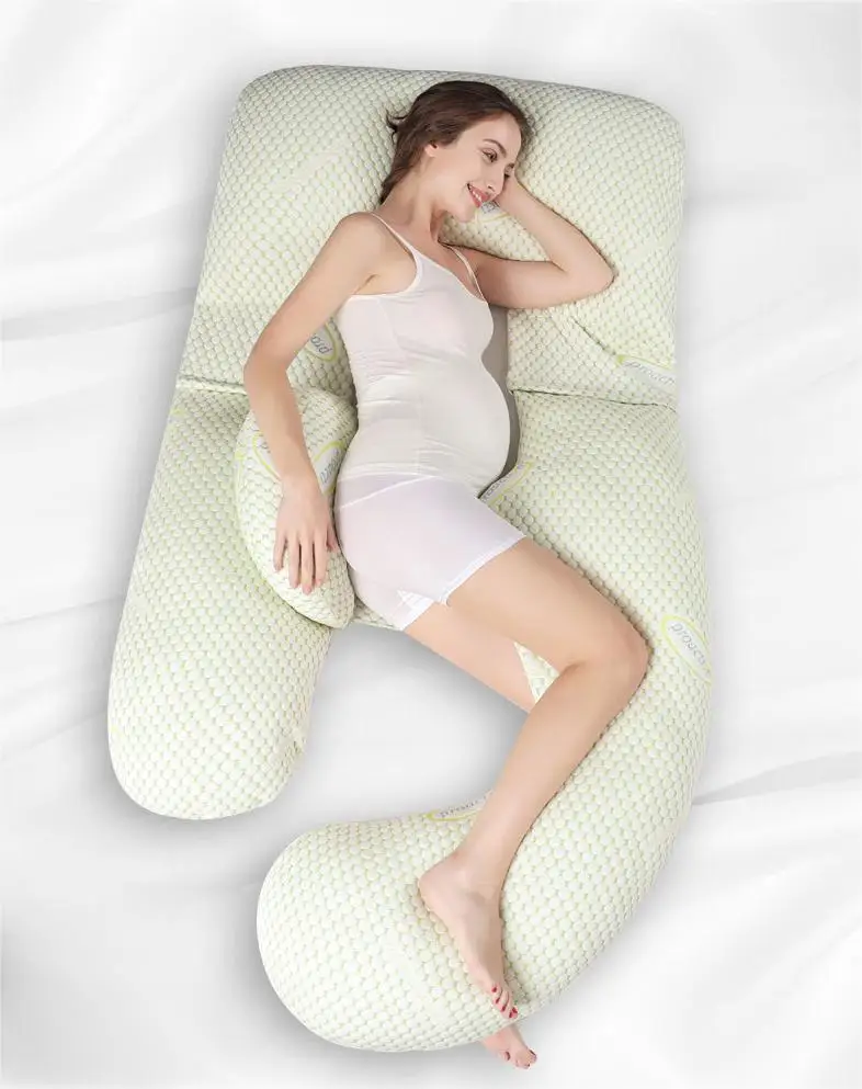 Maternity Pillow, Pregnancy Body Pillow Support for Back, Legs, Belly, Hips of Pregnant Women, Detachable and Adjustable