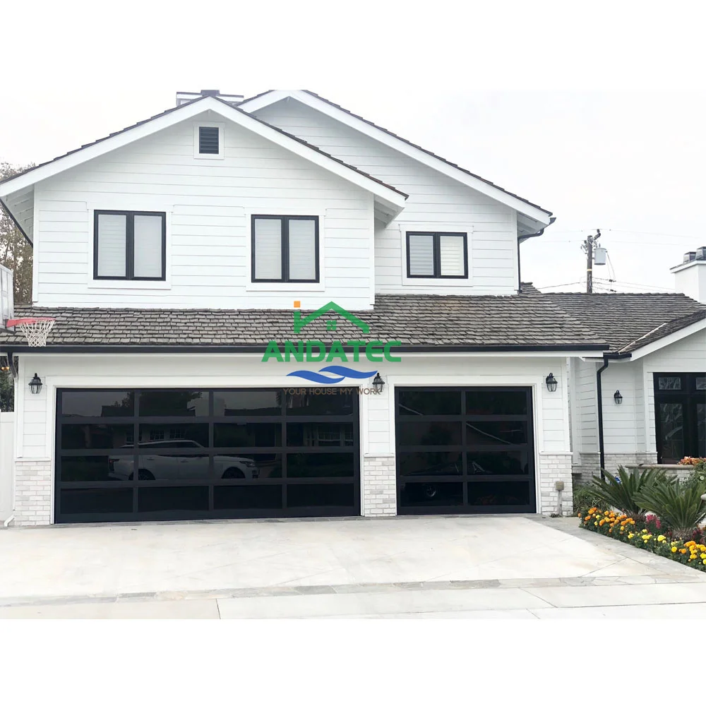 9x8 9x7 16x7 Modern sectional overhead full view aluminum tempered glass panel garage door price plexiglass garage door