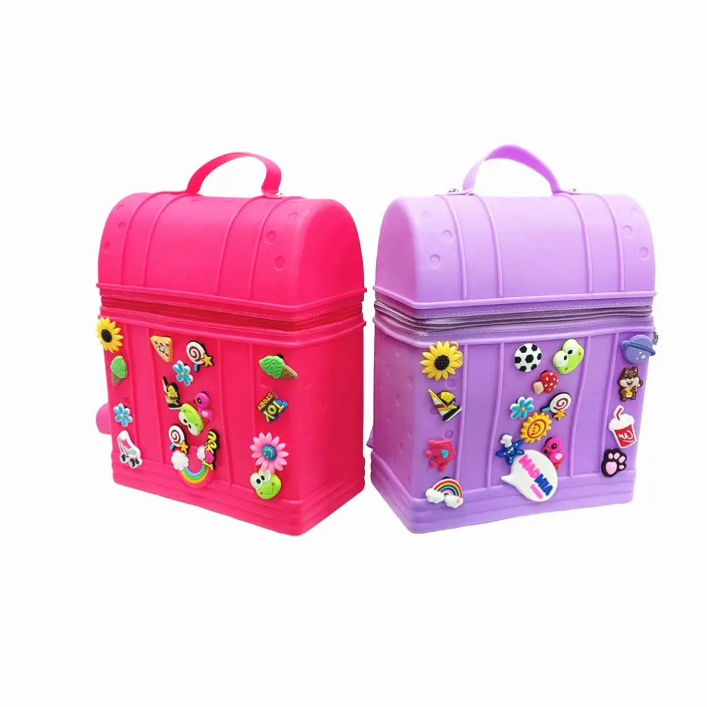 FENGJIU Cartoon EVA Rubber Bag School Kids Backpacks Cute Animal Charms Kids Backpack Bags Accept Custom Logo and Designer Rubber Silicone Bagg