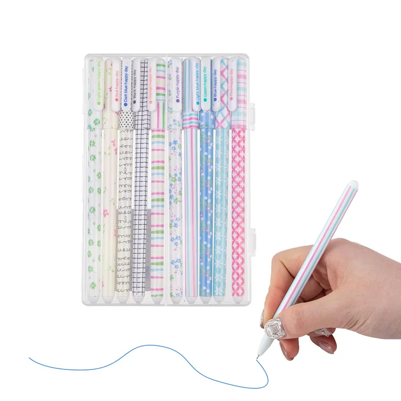 Набор гелевых ручек 10 цветов милые Мультяшные канцелярские принадлежности 0 38 мм для школы