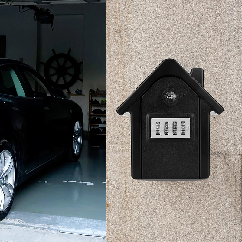 New Design high quality two key safe box and security 4 digits Box Wall Mount house shape combination key safe box outdoor