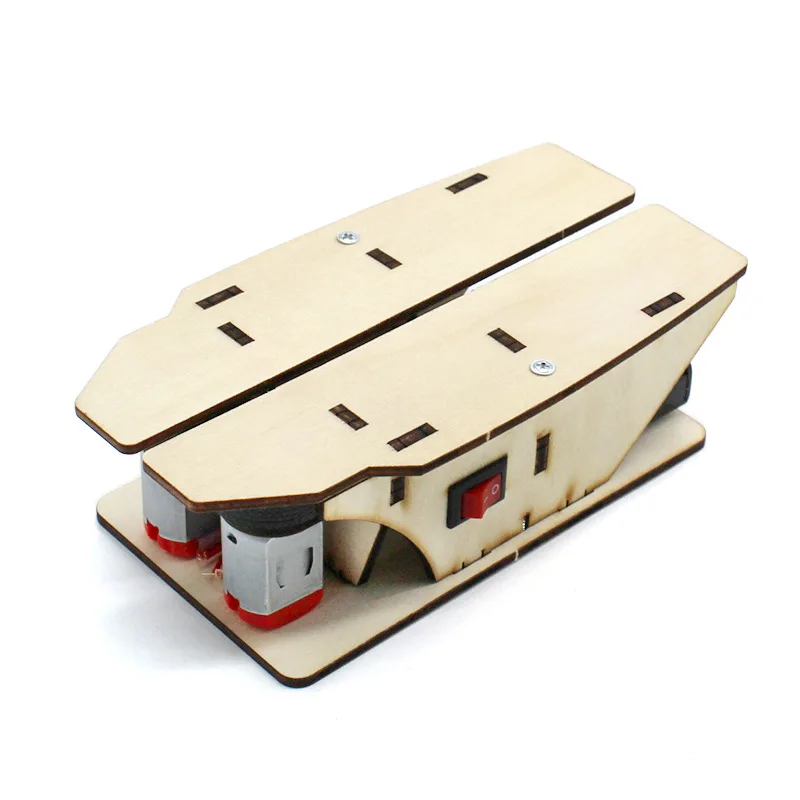 Paper Airplane Launcher Toys for Kids 3D Wooden DIY Toy Assemble Paper Plane Puzzle Construction Scientific Building