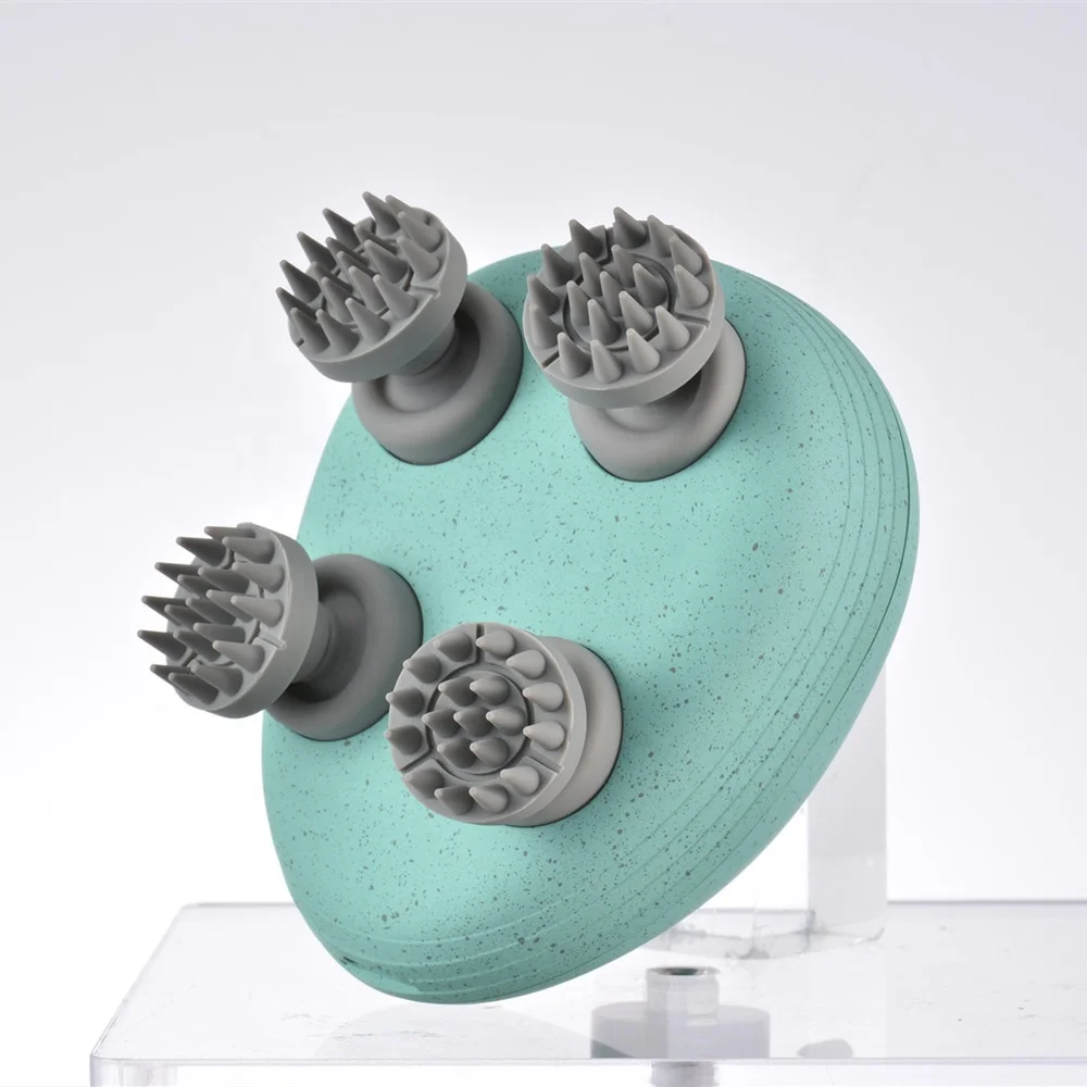 Моющаяся синяя Массажная щетка для головы многофункциональное лечение кожи головы Электрический массажер для головы