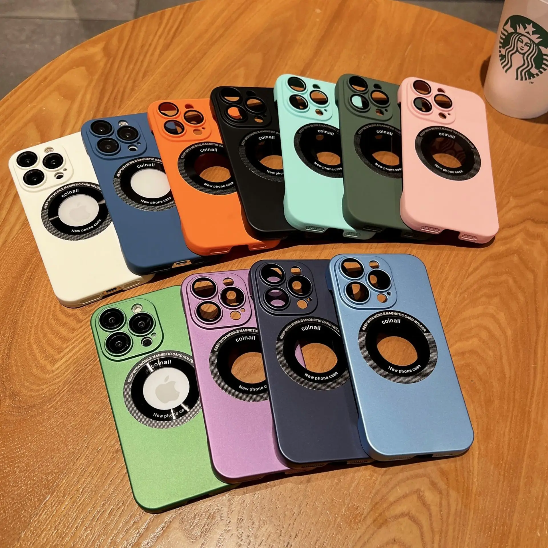 Anti-fall Skin Feel PC Logo Cut Phone Cases for iphone 14 pro max Hot Sales Magnetic Cell Phone Cases