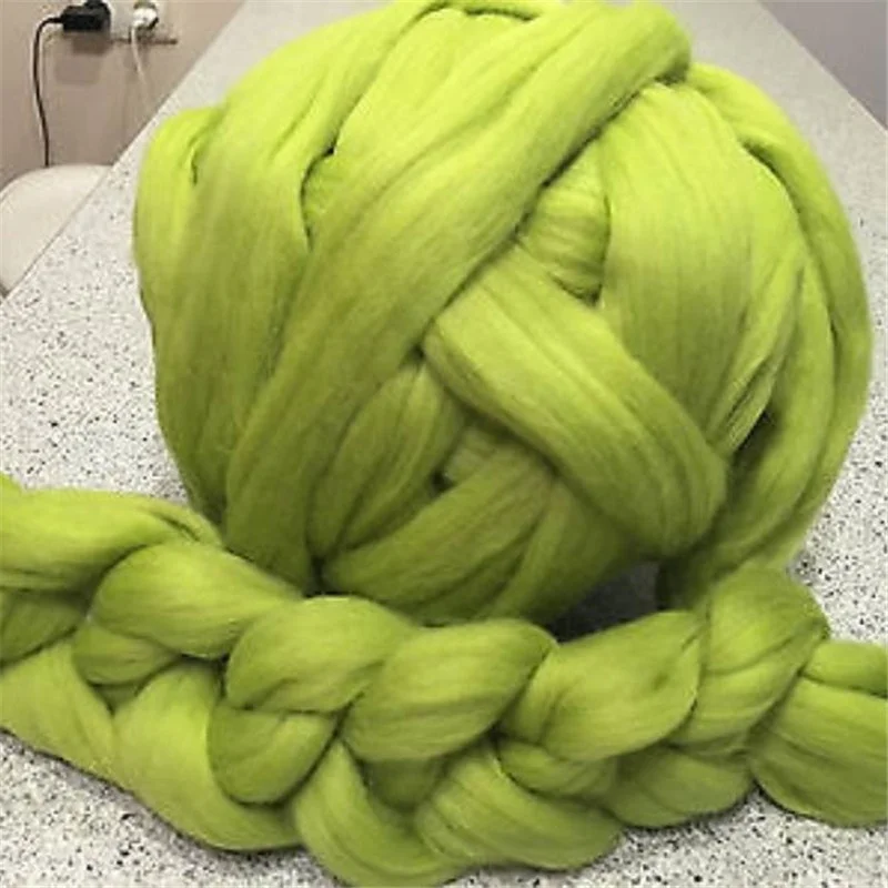 Merino Wool Yarn 19 Micron 21 Micron 23 Micron Super Chunky Merino Knit Thick Felt Arm 100% Wool Roving Felting Yarn