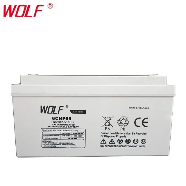 Agm Lead Acid Rechargeable Maintenance Free Deep Cycle 12v 65ah Solar Battery for Energy Storage System