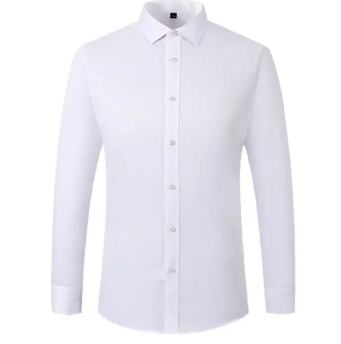 Bulk Wholesale men dress shirts manufacturers uniform shirts mens long sleeve Business Formal Dress Shirts solid color dyed