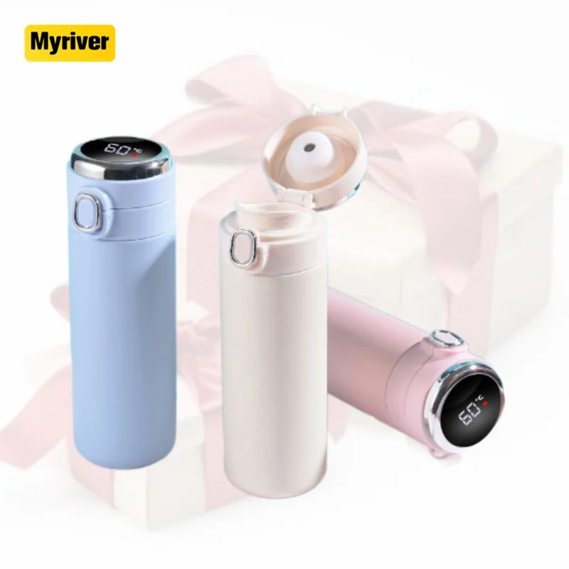 Myriver Travel Drinkware Bottle Led Display 304 Stainless Steel Double Walled Drink Flask Return Gifts For House Warming Indian