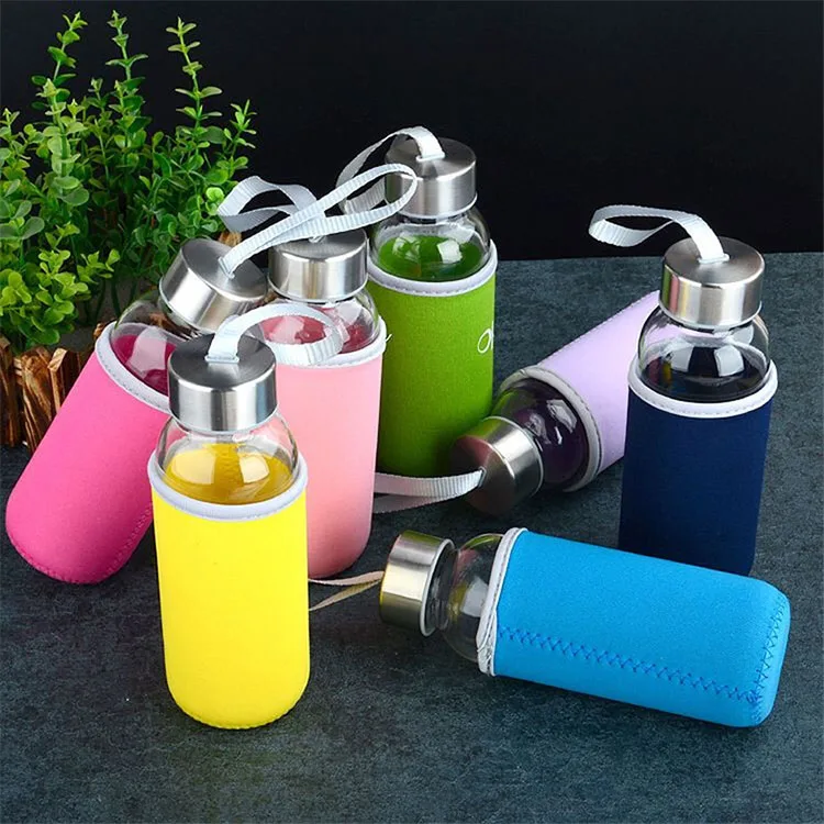 16 OZ Eco-Friendly Reusable Refillable Glass Water Bottles for Juicing Milk Beverage 500 ML