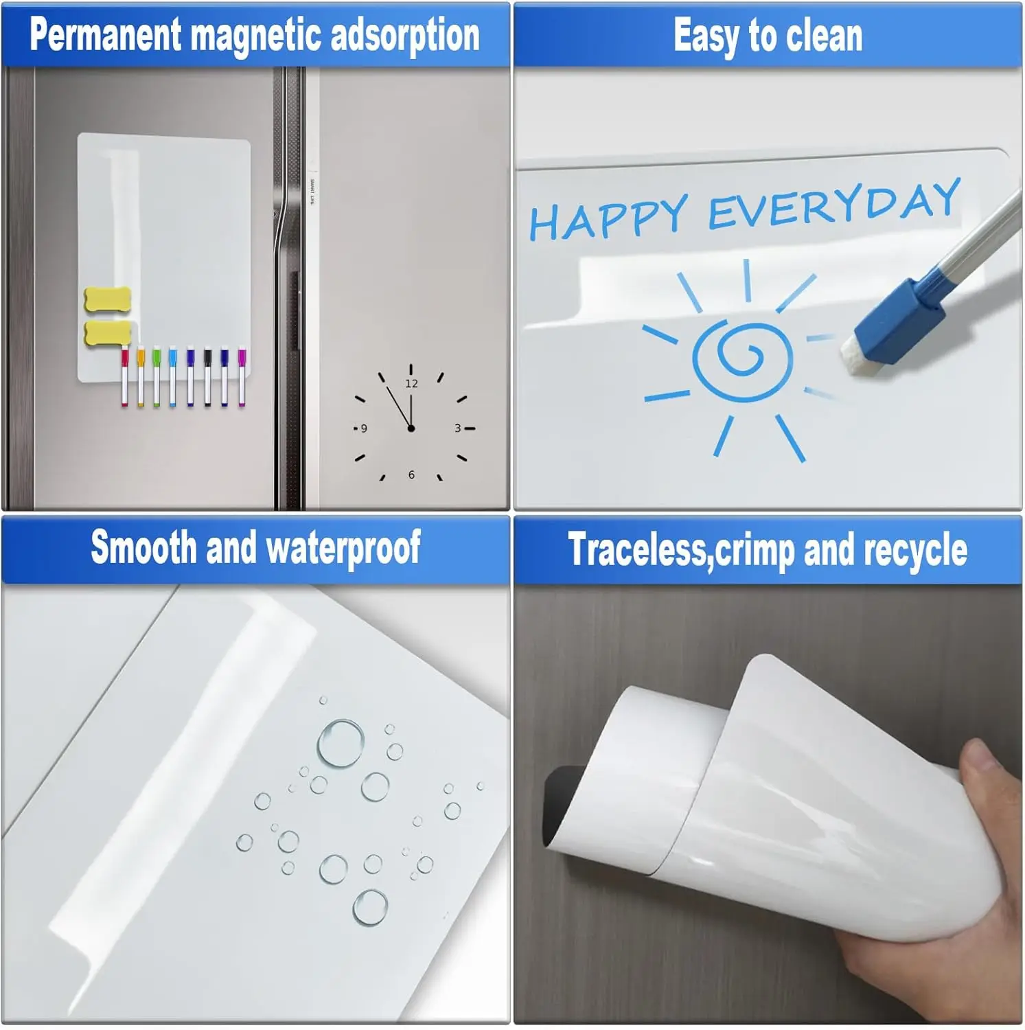 A3 A4 Small Magnetic Dry Erase Whiteboard Sheet for Refrigerator , Fridge Organizer and Planner , Fridge Whiteboard for Kitchen