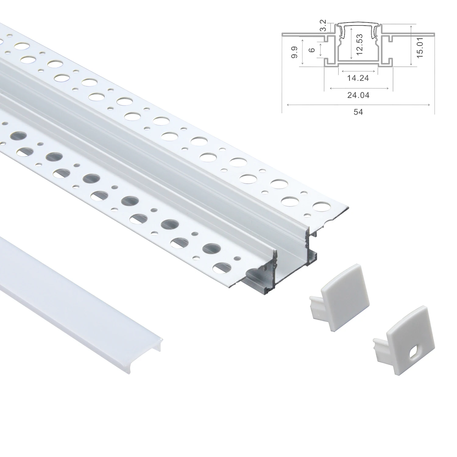 Recessed Led Light Strip L-Shape Drywall Aluminum Led Light Profile For Plaster-In Slim Led Aluminium Profile With Flange
