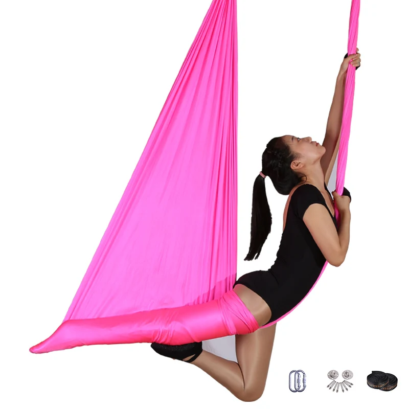 Manufacturer Premium  Polyamide Fabric Ceiling Mounted Aerial Yoga Hammock Kit Swing Sling For Indoor Home Pilates Fitness