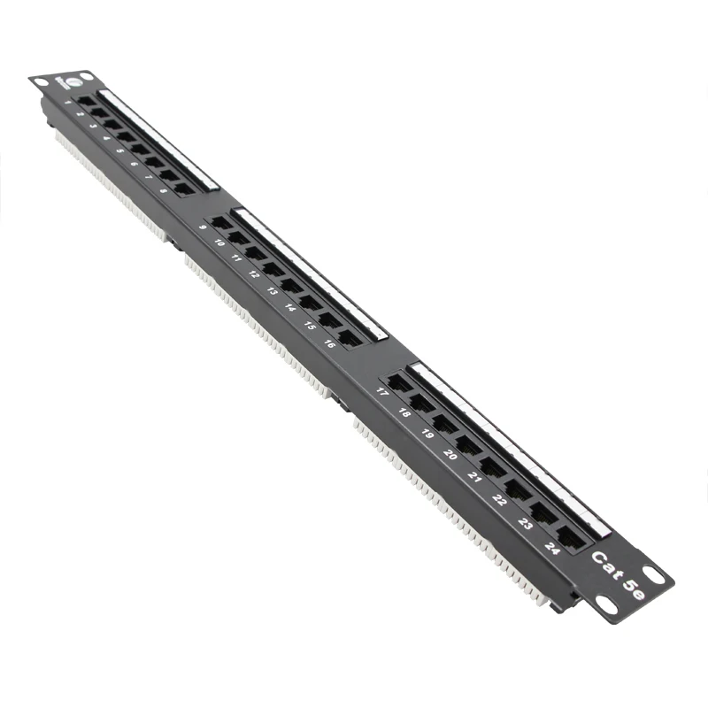 
1U 19 Inches 24Ports Cat6 Cat6A Patch Panel Networking Rackmount 24 Port Patch Panel Cat5e RJ45 Ethernet Patch Panel 
