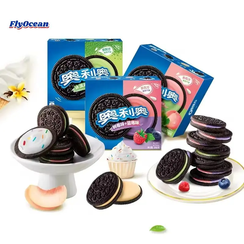 Oreoo White Peach Oolong Flavor Crispy Biscuits 388g Assorted Super Crispy Cookies