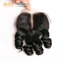 Bliss Emerald Virgin Remy Brazilian 4x4 Lace Closure Frontal Movad Curl Funmi Hair Egg Curl Cuticle Aligned Cheap Price Closure